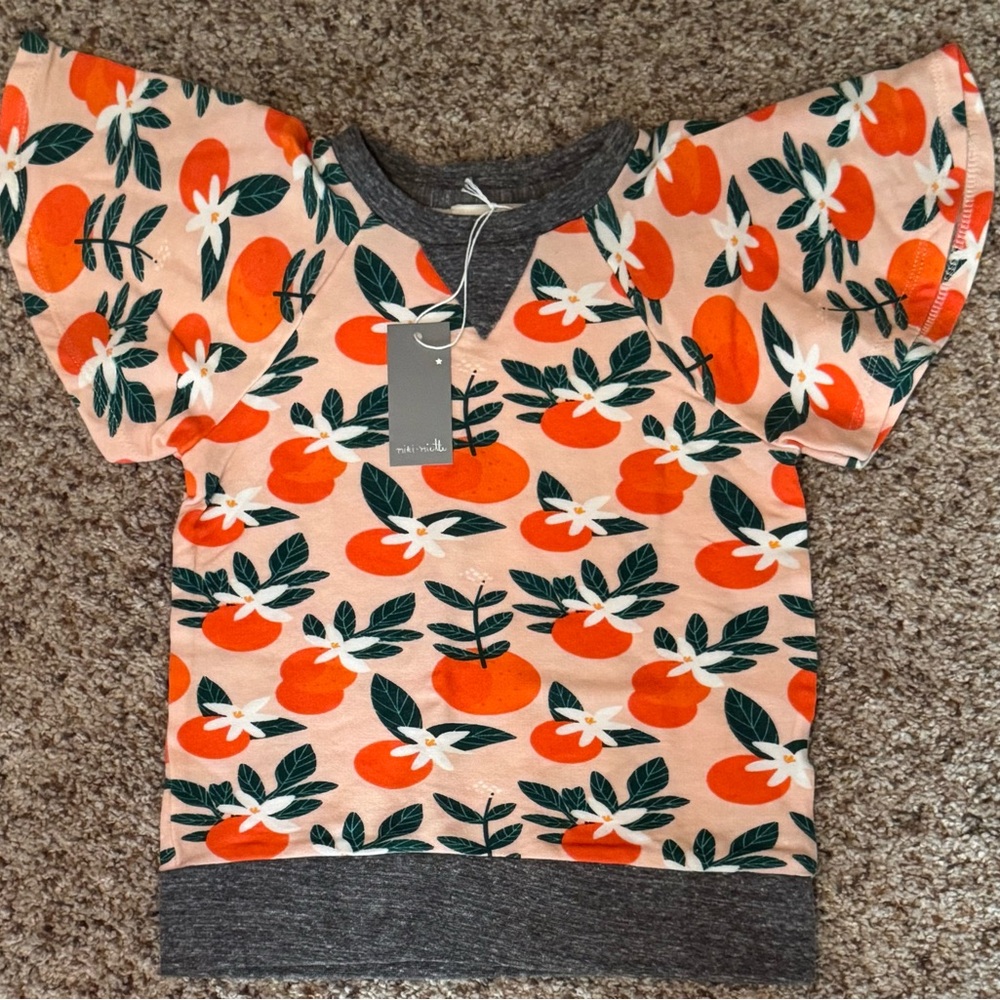 NWT Girls Sz 4T Miki Miette Lola Flutter Sleeve Top Paia
